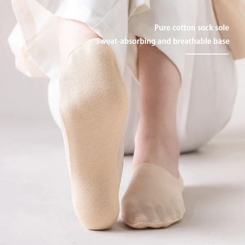 Ice Silk Invisible Socks - Set of 4/8/12 Pairs
