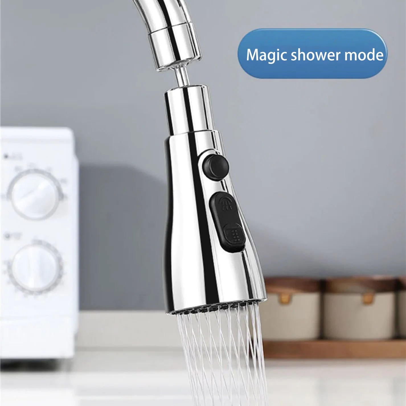 Extension for Kitchen Sink Faucet Shower 3 Modes Water Faucet Sprayer, and 360° Rotatable Swivel Head