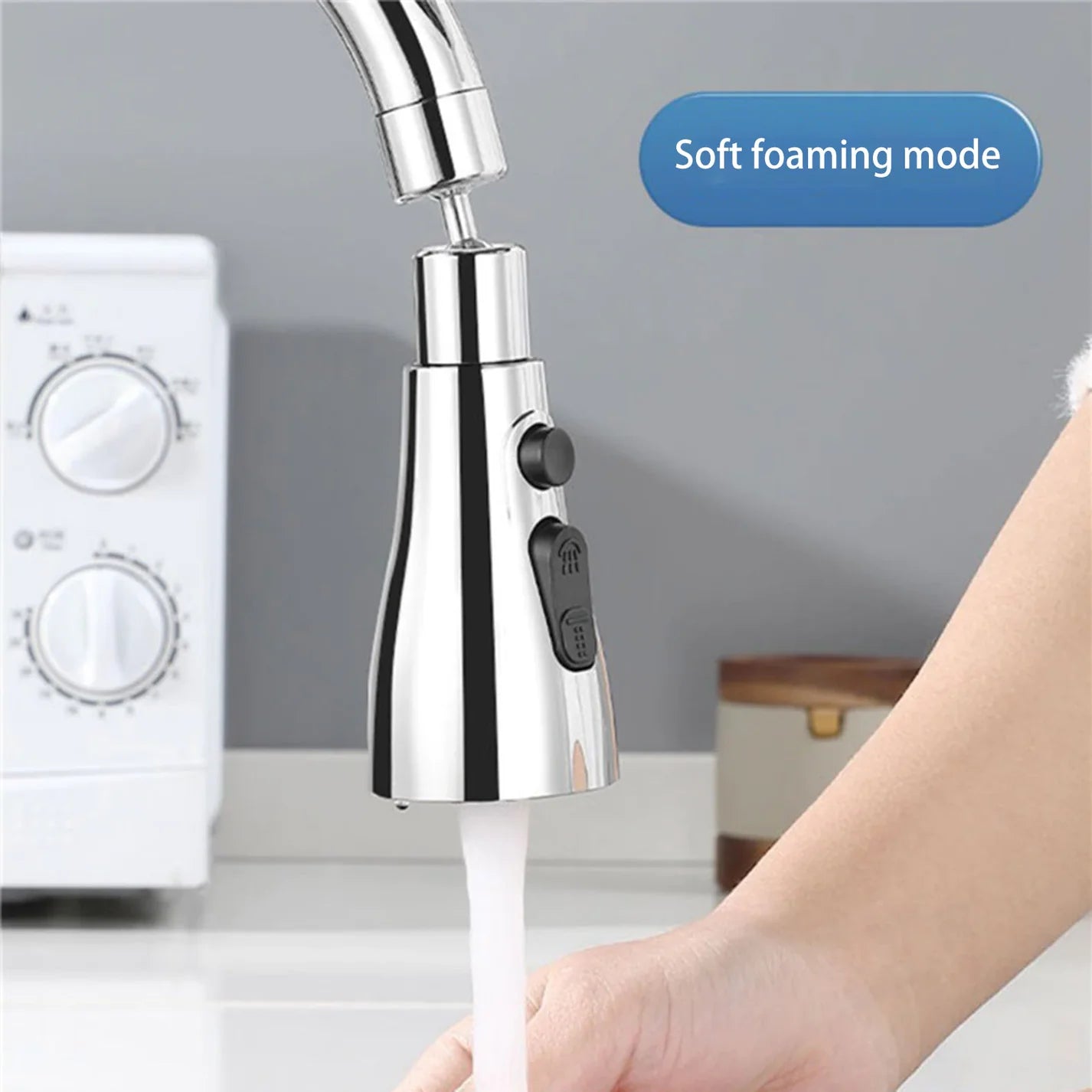 Extension for Kitchen Sink Faucet Shower 3 Modes Water Faucet Sprayer, and 360° Rotatable Swivel Head