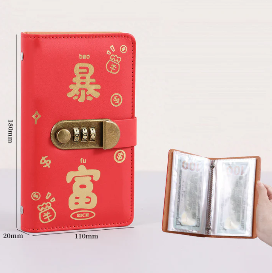 Large Capacity Cash Savings Book with Combination Lock