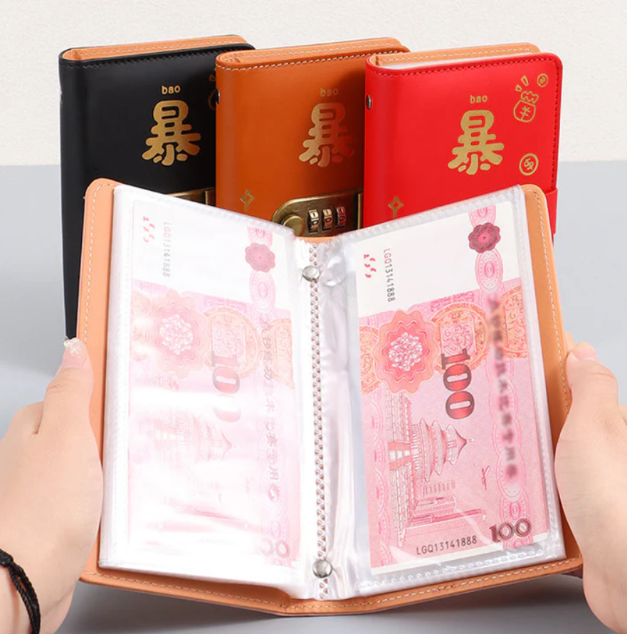 Large Capacity Cash Savings Book with Combination Lock
