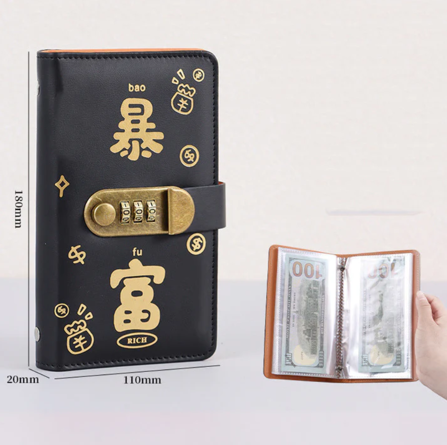 Large Capacity Cash Savings Book with Combination Lock