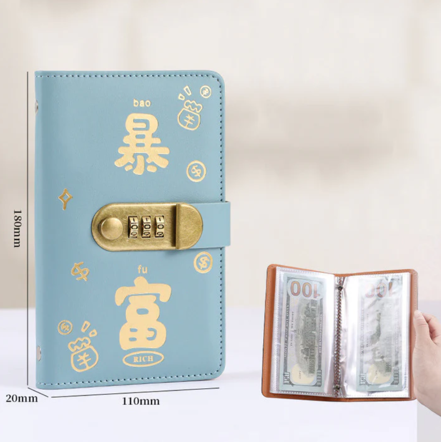 Large Capacity Cash Savings Book with Combination Lock