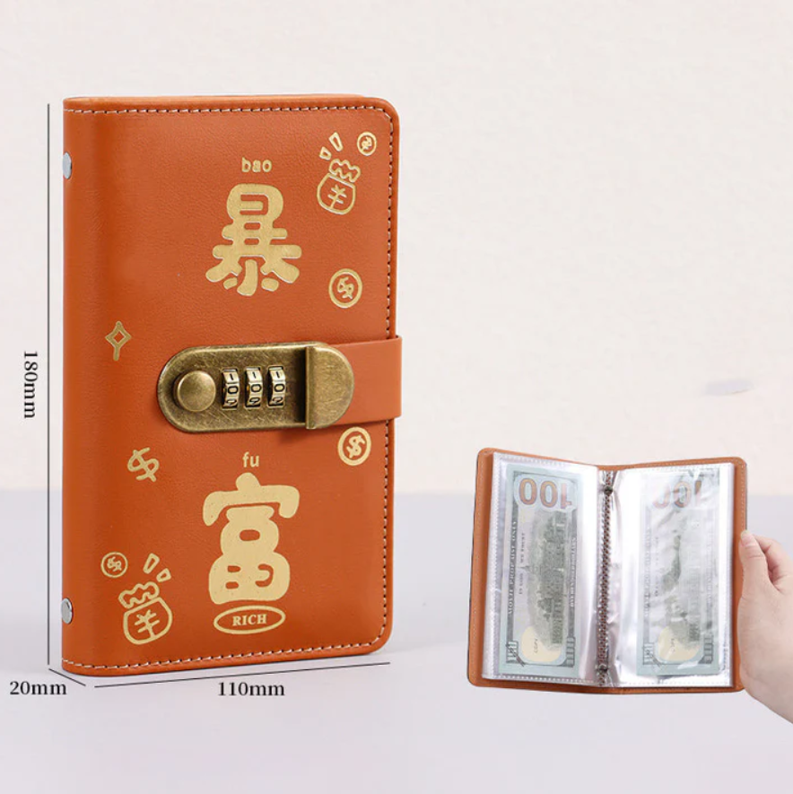 Large Capacity Cash Savings Book with Combination Lock