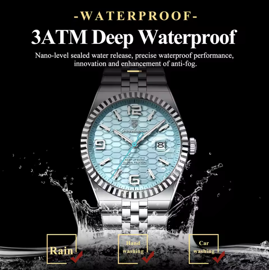 POEDAGAR High Quality Original Men Clock Waterproof Luminous Date Luxury Man Watch