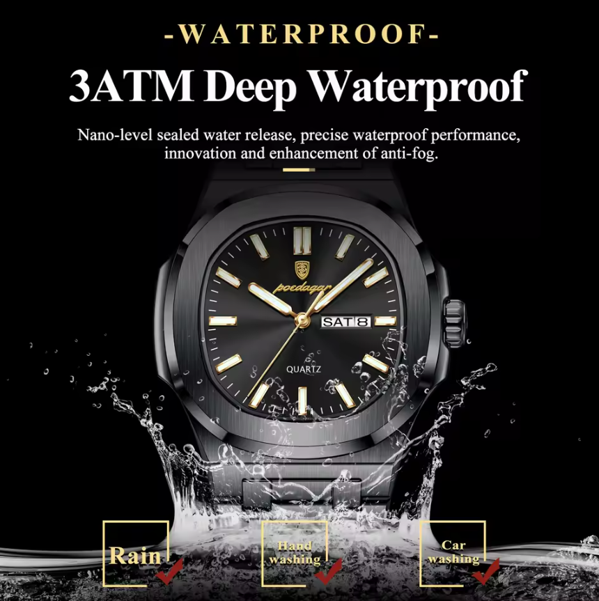 POEDAGAR Luxury Square Men's Watches