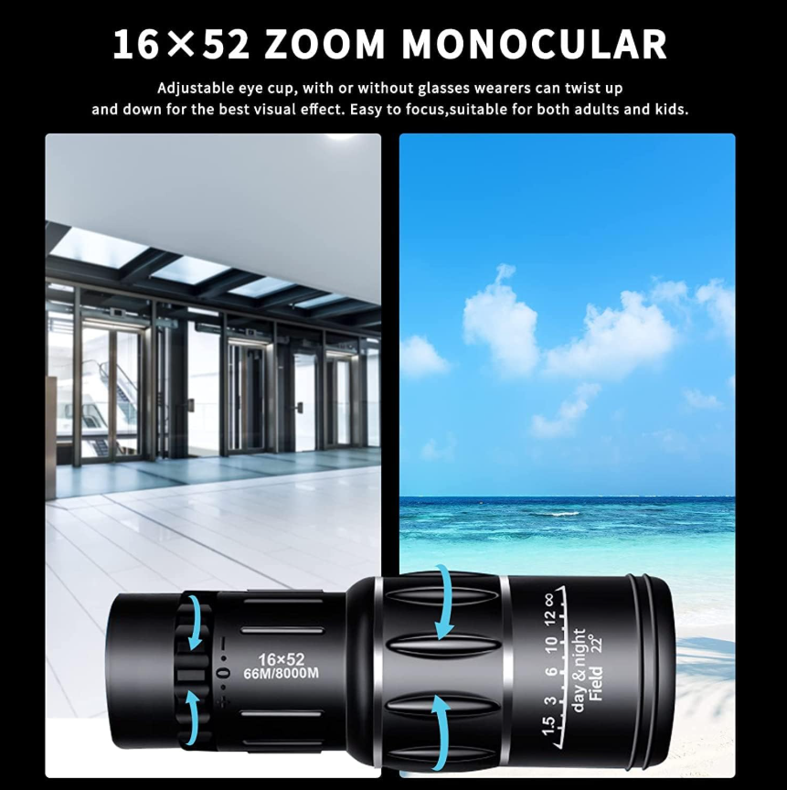 Monocular Telescope 16x52 with Night Vision