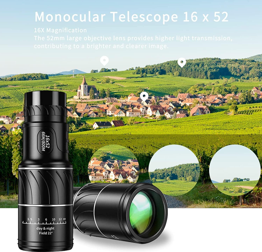 Monocular Telescope 16x52 with Night Vision