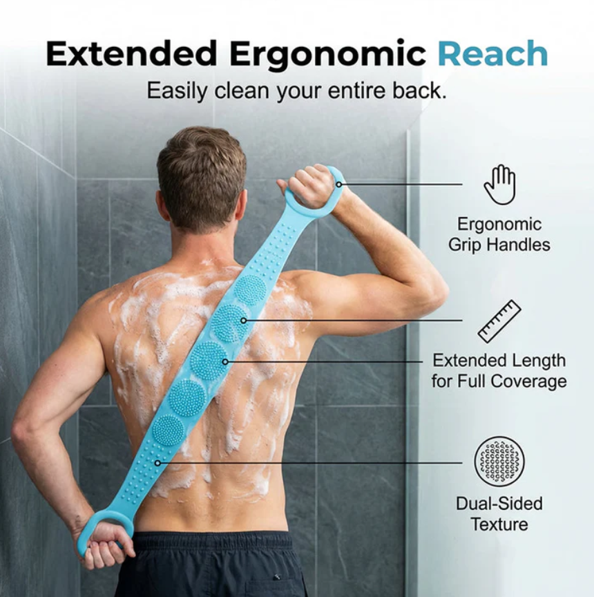 Dual-Sided Silicone Back Scrubber