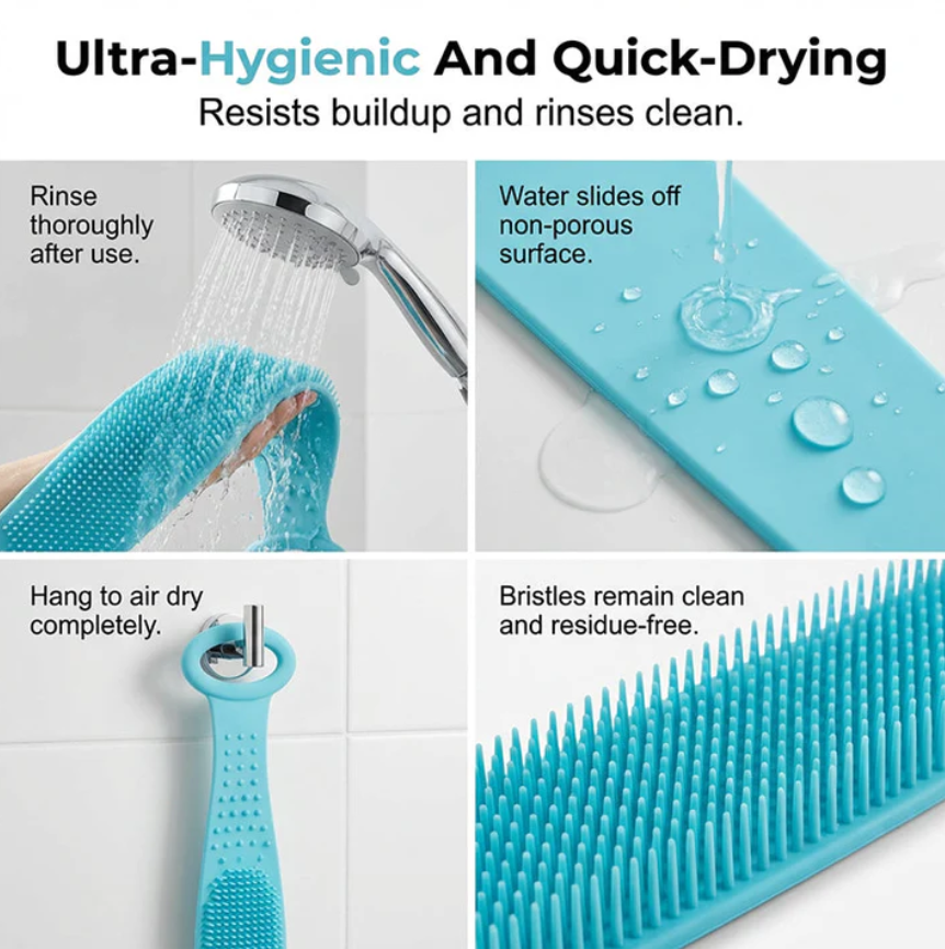 Dual-Sided Silicone Back Scrubber