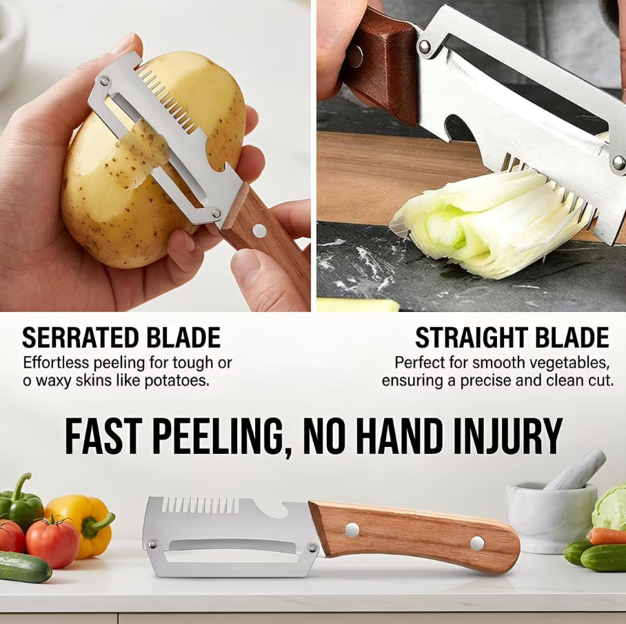 3-in-1 Scallion Shredder & Peeler Kitchen Tool