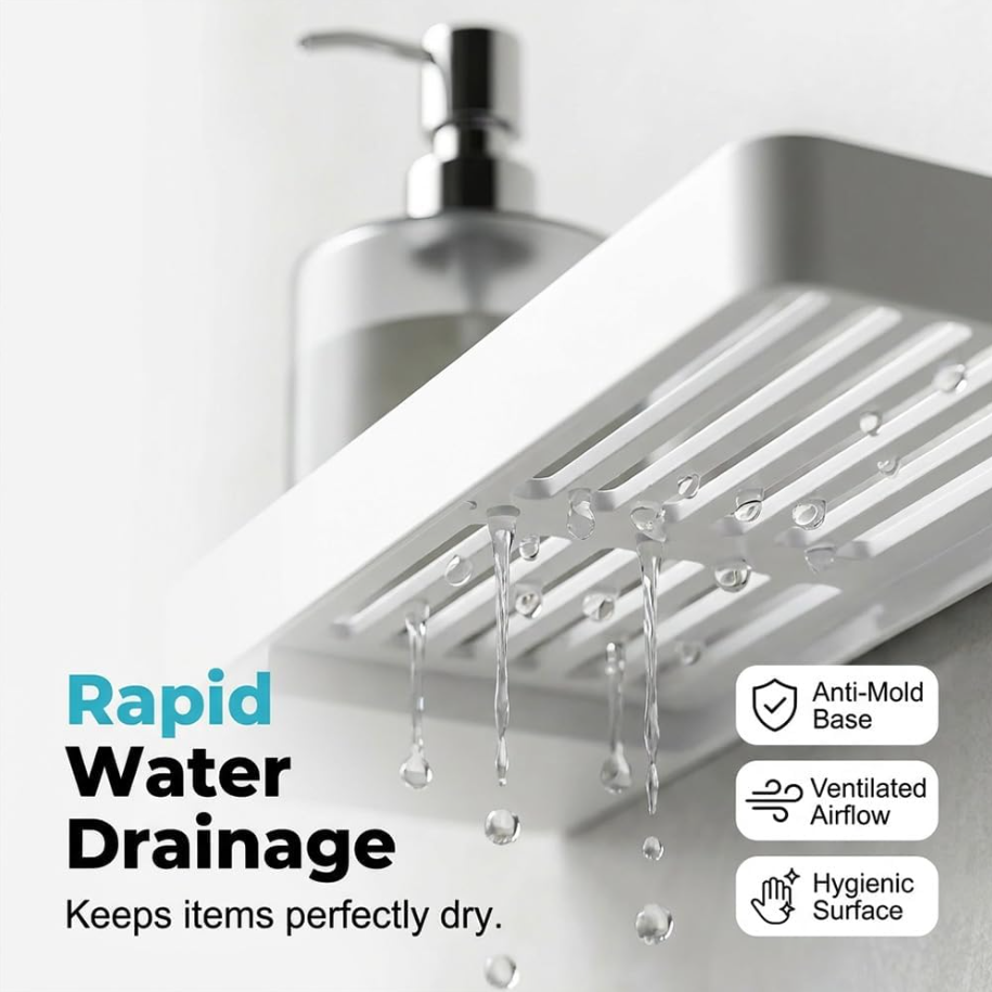 No-Drill Kitchen Sink Sponge Holder & Drain Rack