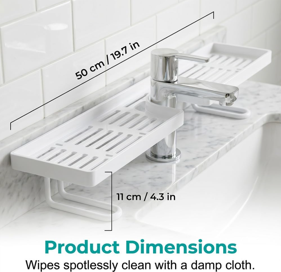 No-Drill Kitchen Sink Sponge Holder & Drain Rack
