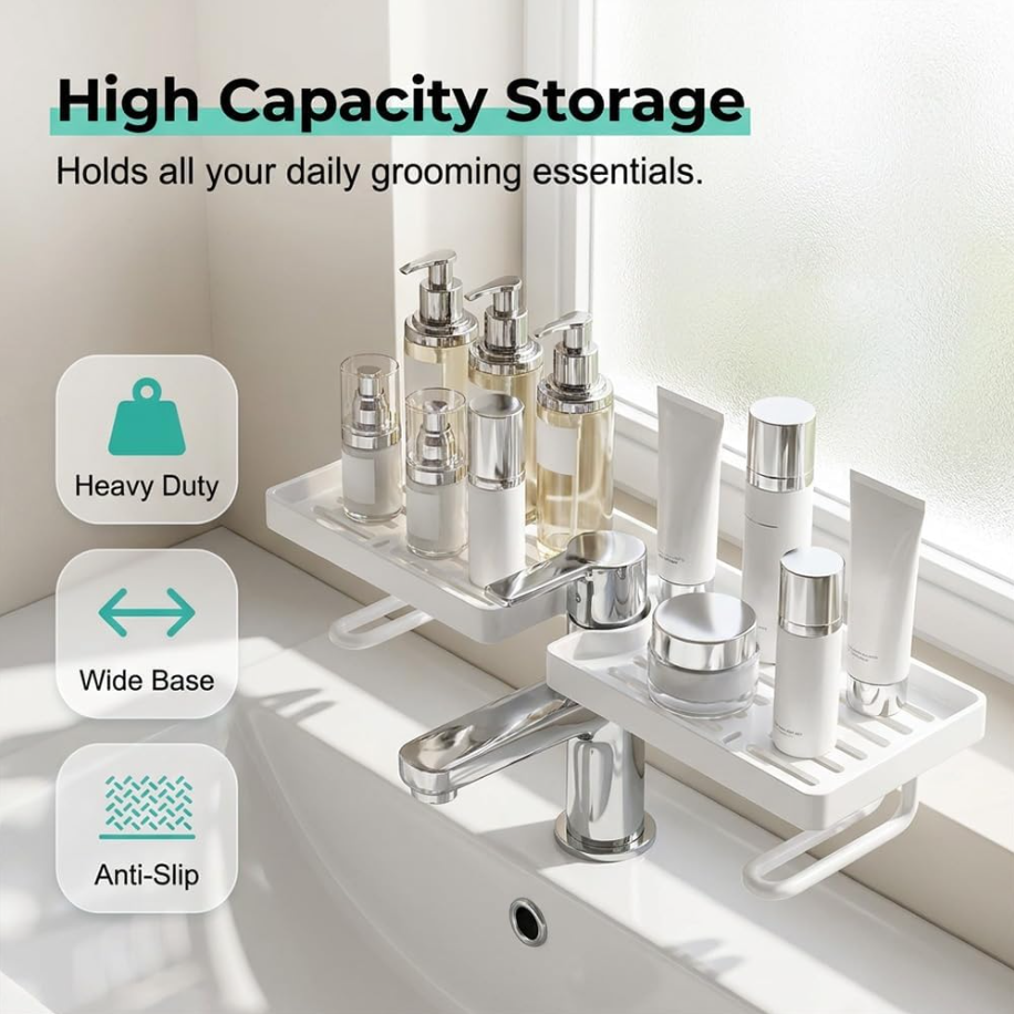 No-Drill Kitchen Sink Sponge Holder & Drain Rack