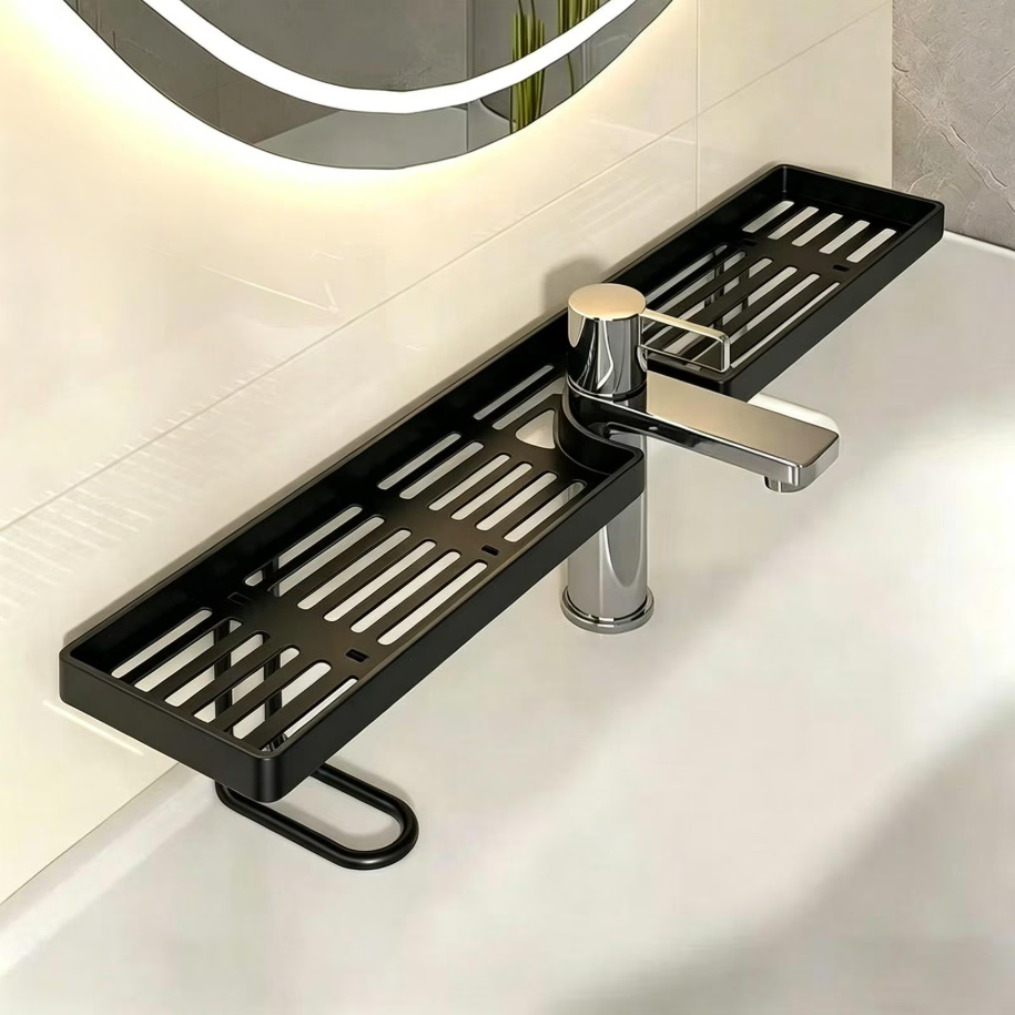 No-Drill Kitchen Sink Sponge Holder & Drain Rack