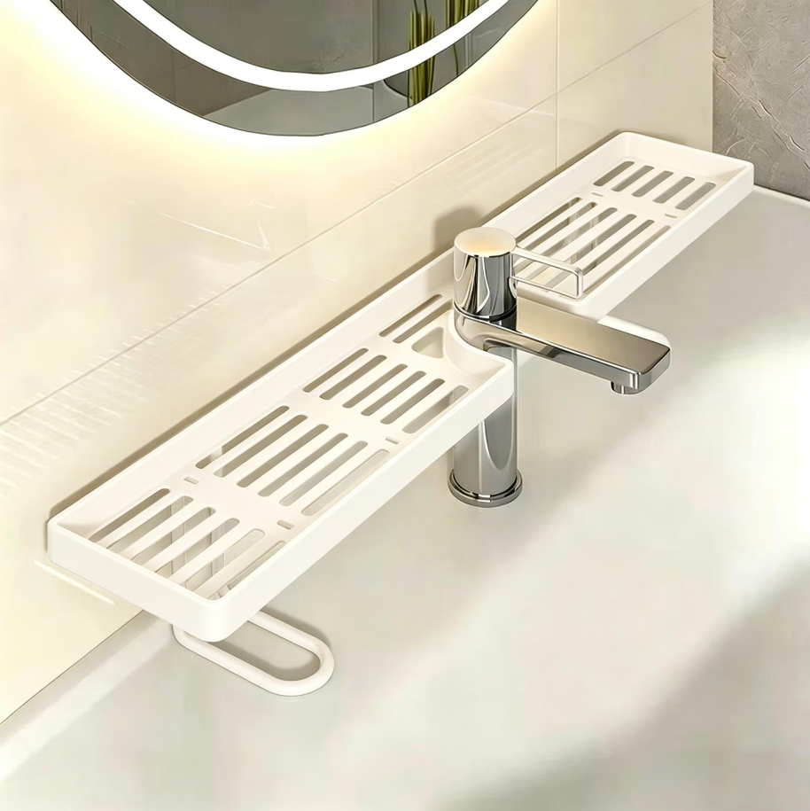 No-Drill Kitchen Sink Sponge Holder & Drain Rack