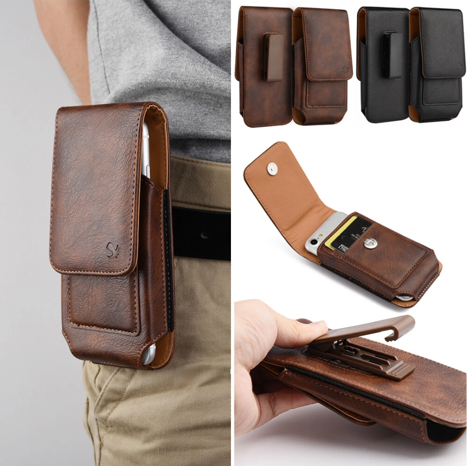 Multi-Pocket Leather Holster with Card Holder
