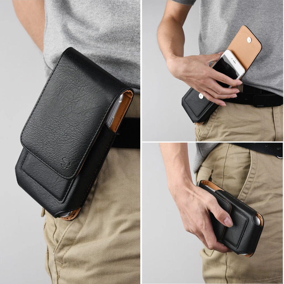 Multi-Pocket Leather Holster with Card Holder