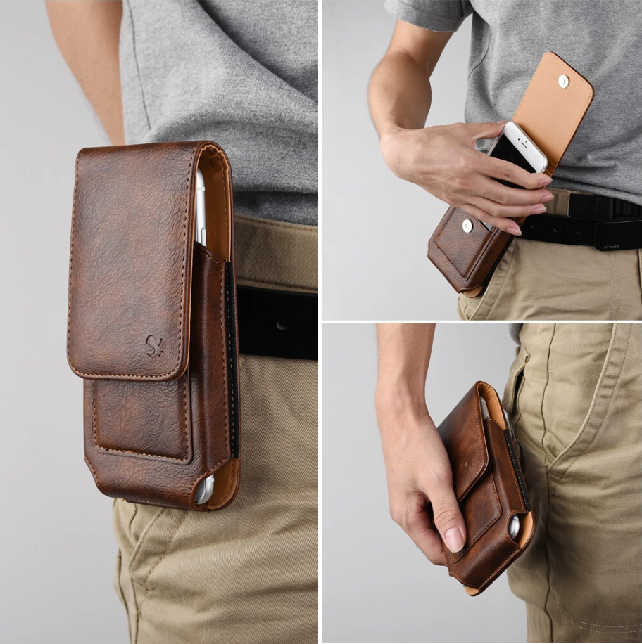Multi-Pocket Leather Holster with Card Holder