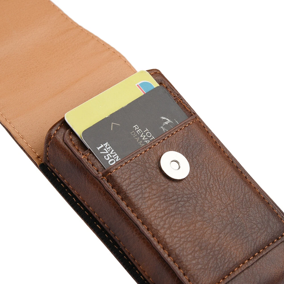 Multi-Pocket Leather Holster with Card Holder