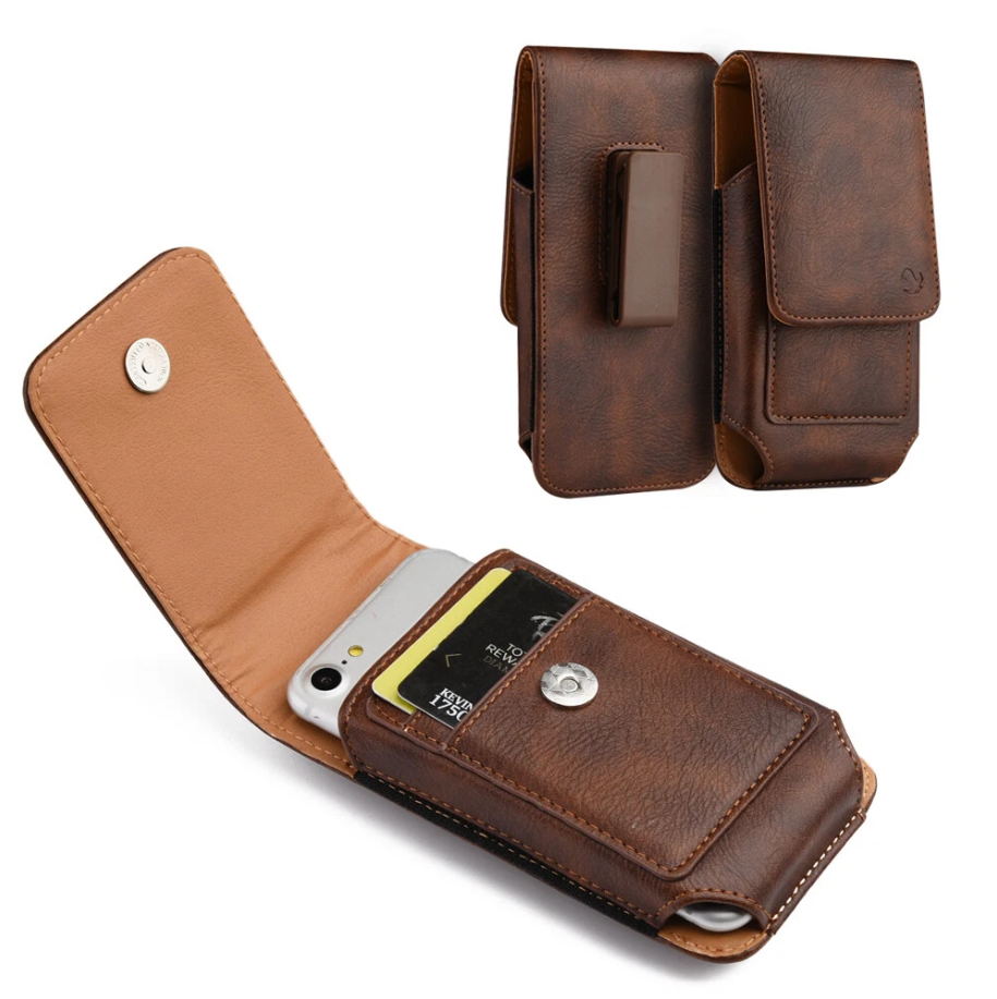 Multi-Pocket Leather Holster with Card Holder
