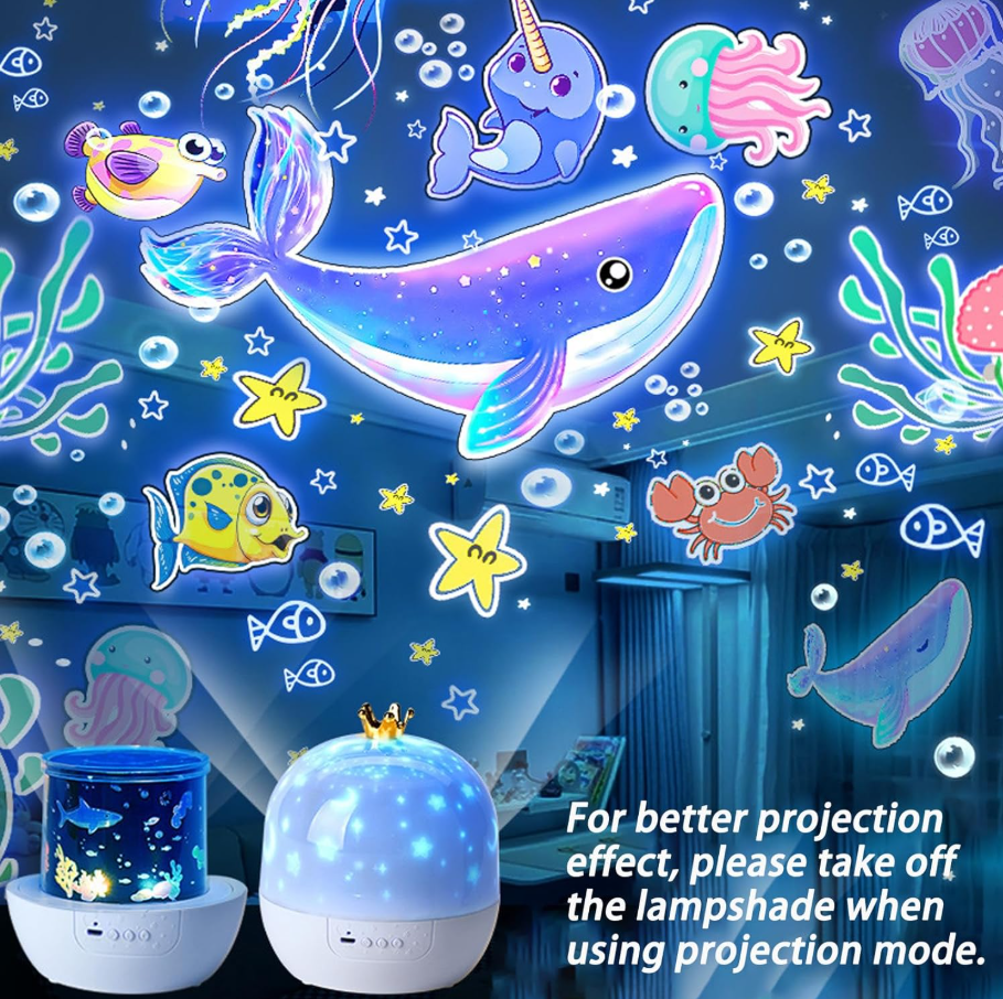 Rotating Projector Night Light for Kids Type-C Charging
