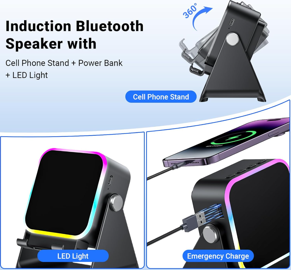 Explore 360° Sound: Wireless Speaker with Dynamic Lighting