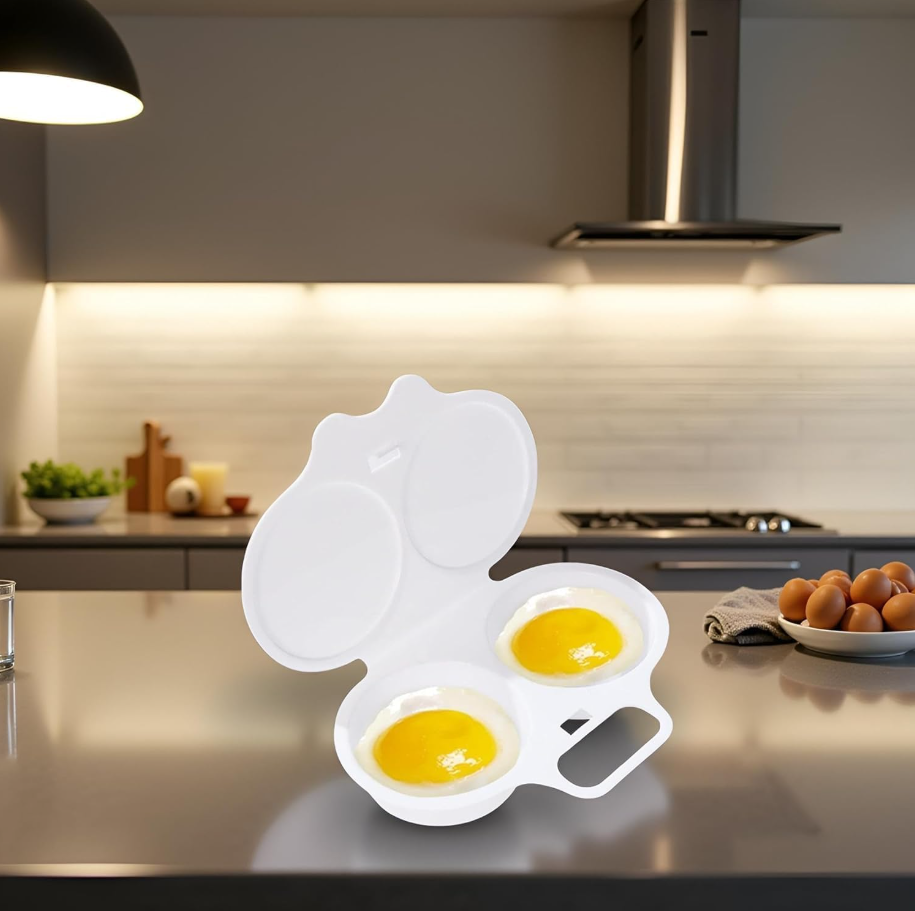 Microwave Egg Poacher with Lid & Handle 2pcs