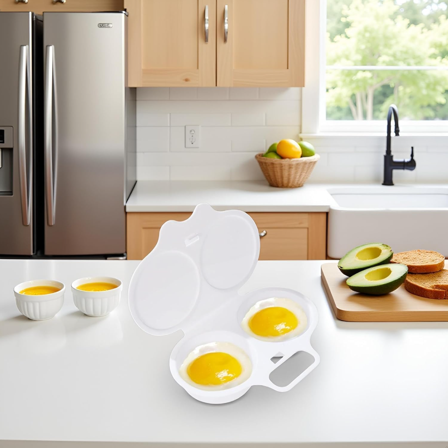 Microwave Egg Poacher with Lid & Handle 2pcs