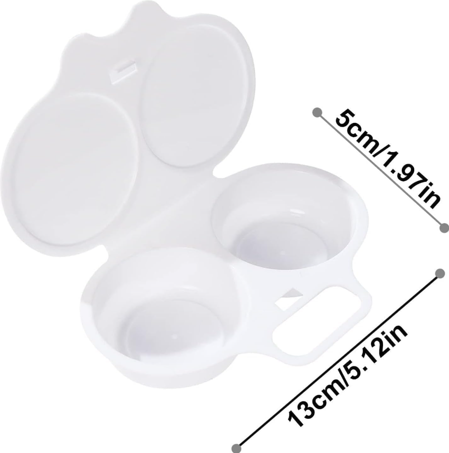 Microwave Egg Poacher with Lid & Handle 2pcs