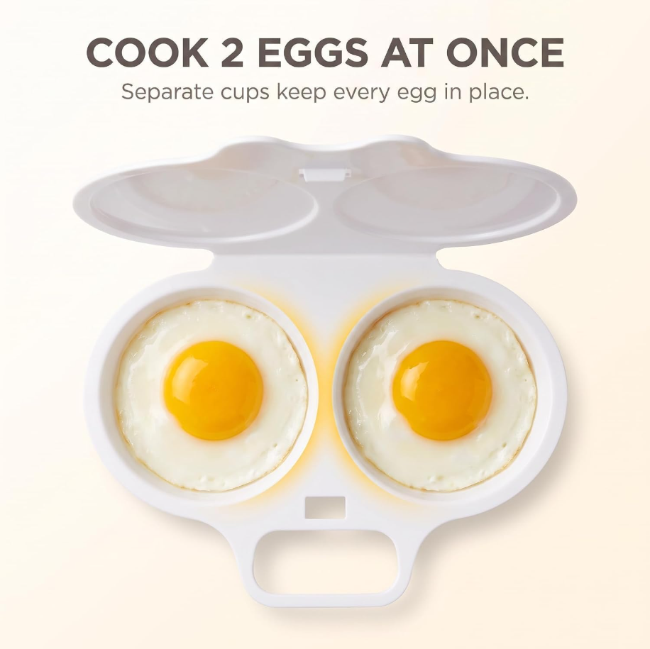 Microwave Egg Poacher with Lid & Handle 2pcs