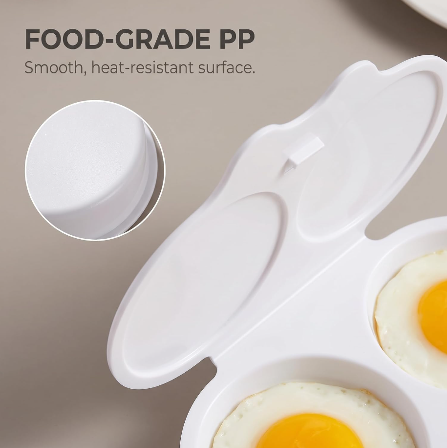 Microwave Egg Poacher with Lid & Handle 2pcs