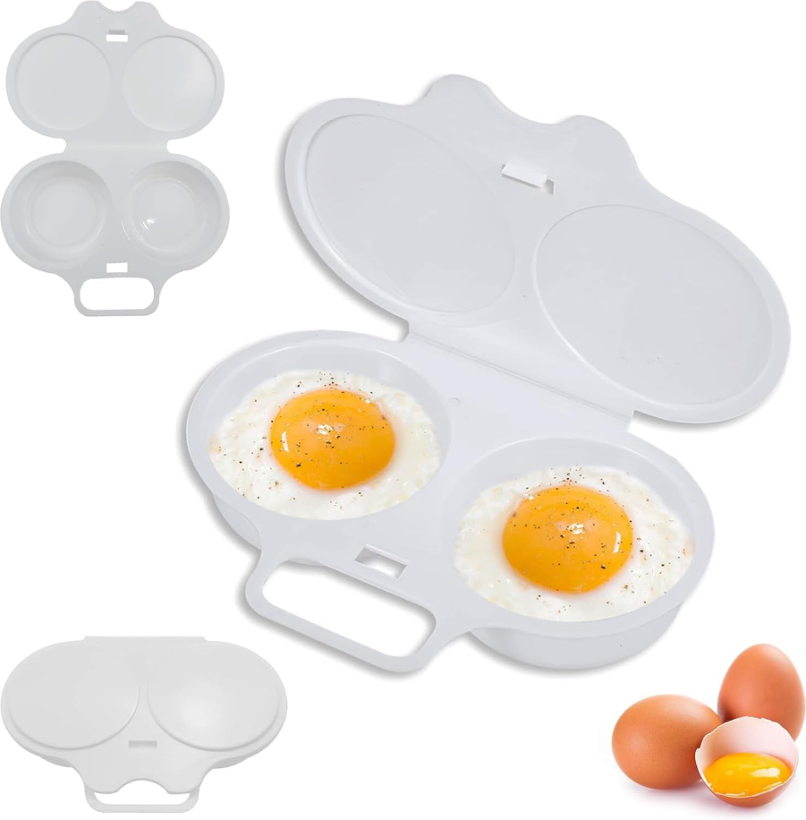 Microwave Egg Poacher with Lid & Handle 2pcs