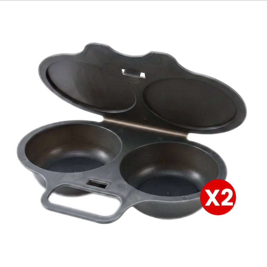 Microwave Egg Poacher with Lid & Handle 2pcs