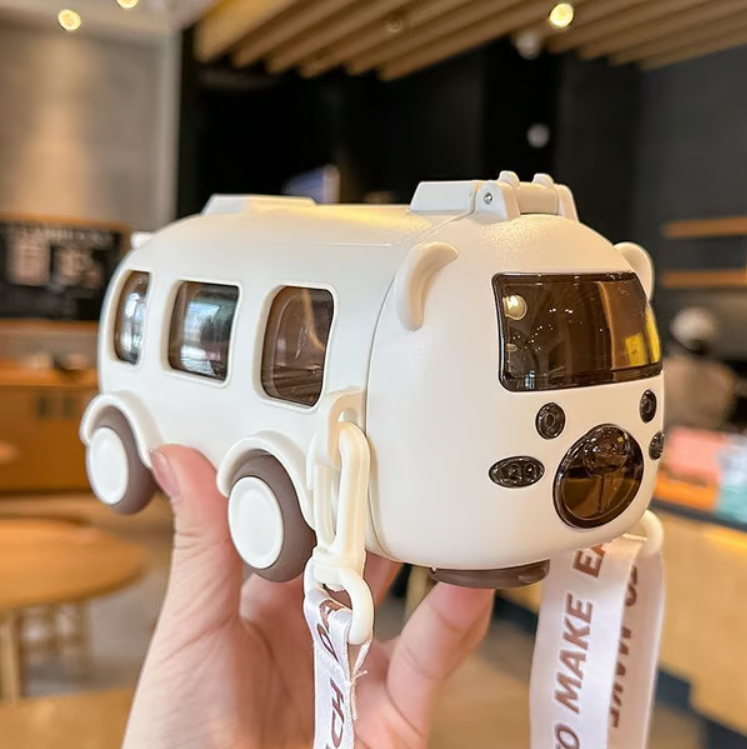 Portable Water Cup in Bus Shape with Strap 16.9 Oz