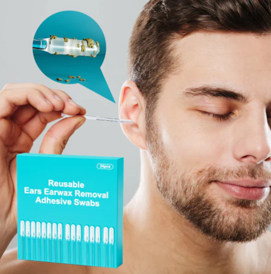 Reusable Earwax Removal Adhesive Swabs  24pcs Pack