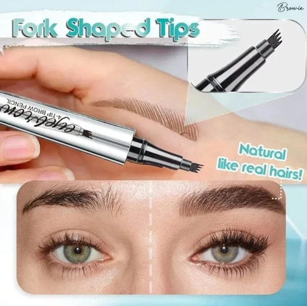 2024 Upgraded Model - 3D Waterproof Microblading Eyebrow Pen 4 Fork Tip Tattoo Pencil