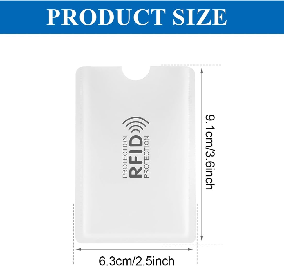 RFID Blocking Sleeves for Credit Cards - Set of 5pcs