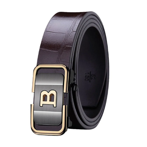 Men's Crocodile-Patterned Automatic Buckle Belt