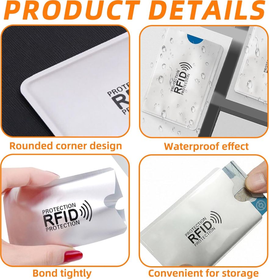 RFID Blocking Sleeves for Credit Cards - Set of 5pcs