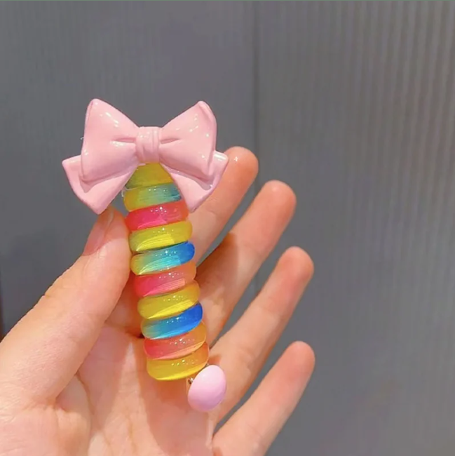 Colorful Telephone Wire Hair Bands for Kids