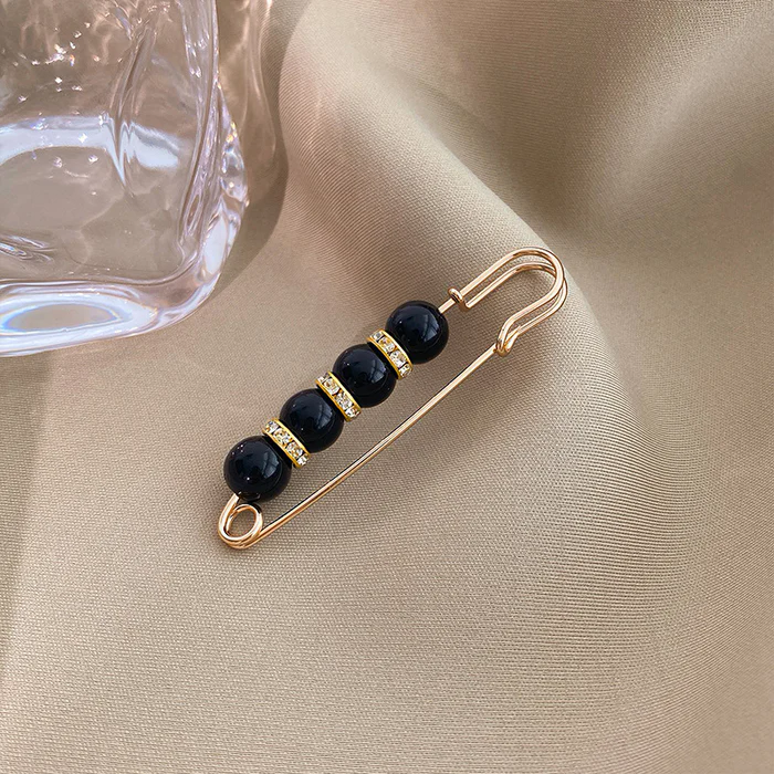 Fancy Rhinestones Pearls Safety Pin Brooch - Set of 6/12/18