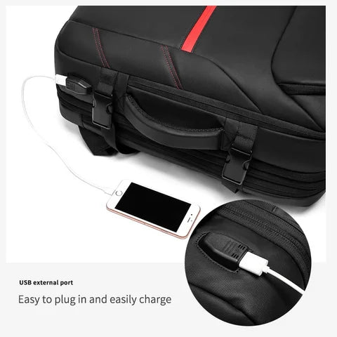 High Capacity Waterproof USB Charging Laptop Casual Travel Bag