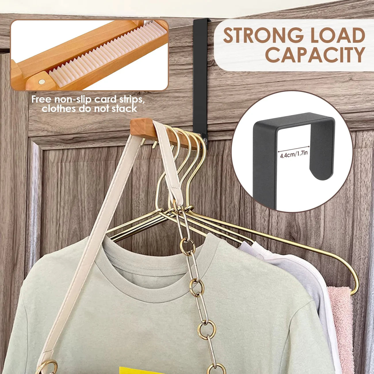 Foldable High Load Capacity Wooden Door Hooks