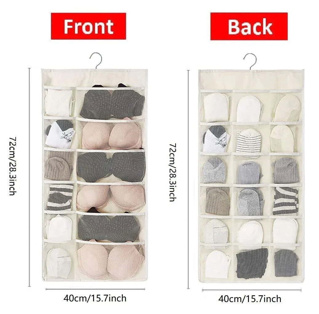 Dual Sided Wall Shelf Wardrobe Storage Bags - 3/6/9 Pcs Set